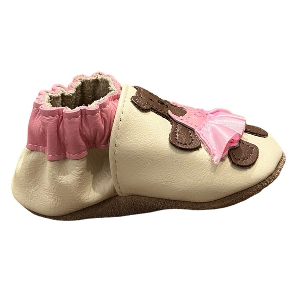🧸 Robeez Soft Soles Baby Shoes | Size 0-6 Months | Girls | Ballerina Bear Cream - Picture 5 of 10